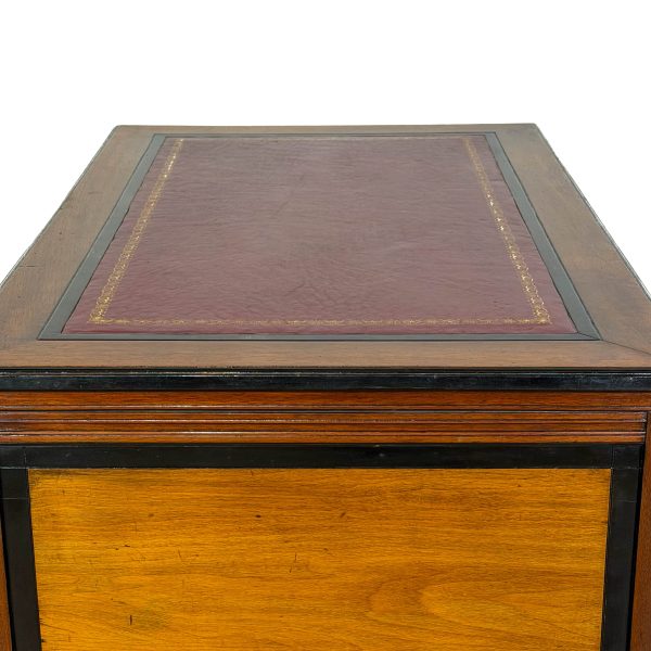 M-7019 Antique Aesthetic Movement Double Sided Partners Desk (7)