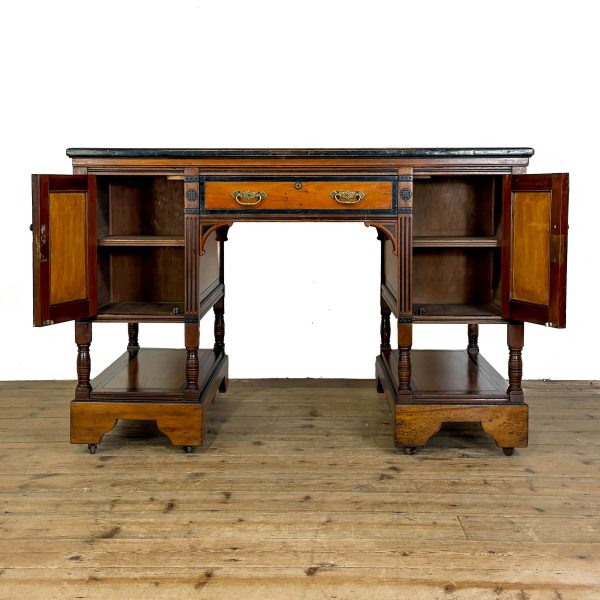 M-7019 Antique Aesthetic Movement Double Sided Partners Desk (8)