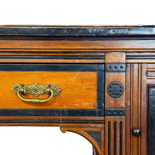 M-7019 Antique Aesthetic Movement Double Sided Partners Desk (9)
