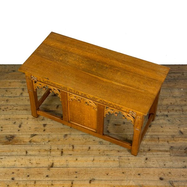 M-7030 Antique Gothic Revival Golden Oak Welsh Chapel Al (3)