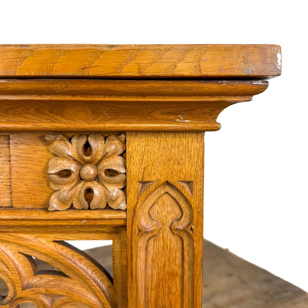 M-7030 Antique Gothic Revival Golden Oak Welsh Chapel Al (4)