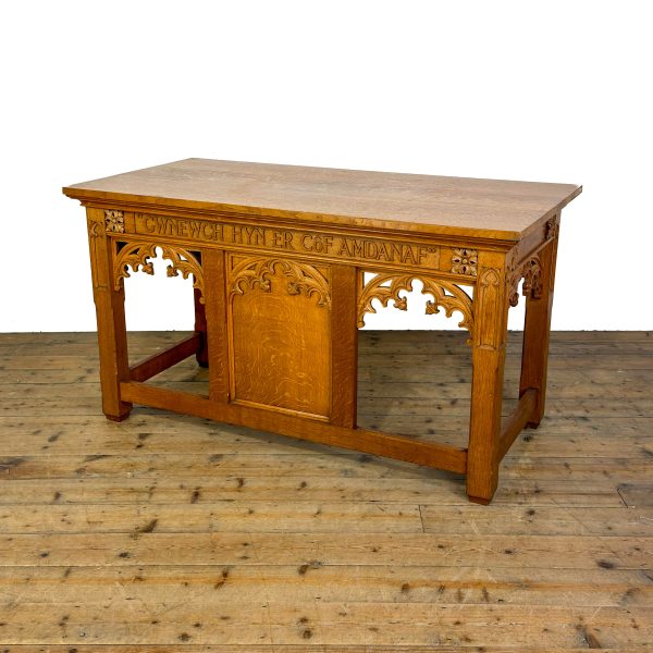 M-7030 Antique Gothic Revival Golden Oak Welsh Chapel Al