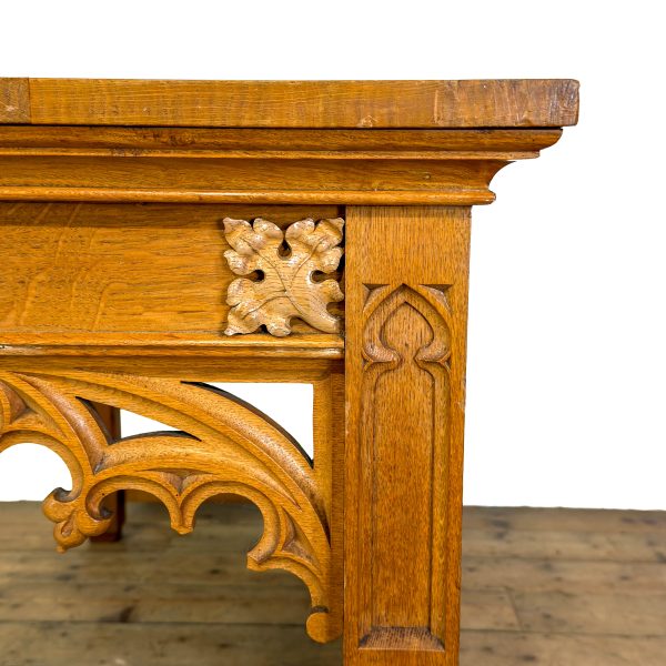 M-7030 Antique Gothic Revival Golden Oak Welsh Chapel Al (7)