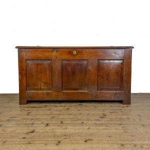 M-7038 Antique 19th Century Oak Coffer (2)