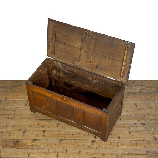 M-7038 Antique 19th Century Oak Coffer (5)