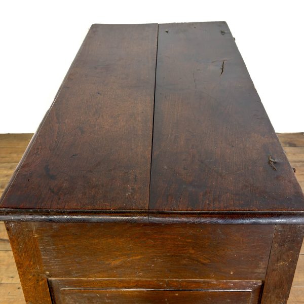 M-7038 Antique 19th Century Oak Coffer (7)