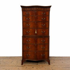 M-S027 Antique Mahogany Serpentine Chest on Chest (1)